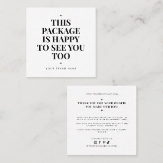 Modern packaging insert business thank you card