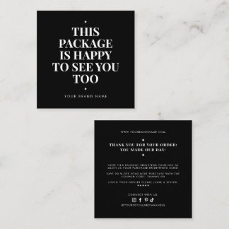 Modern packaging insert business thank you card
