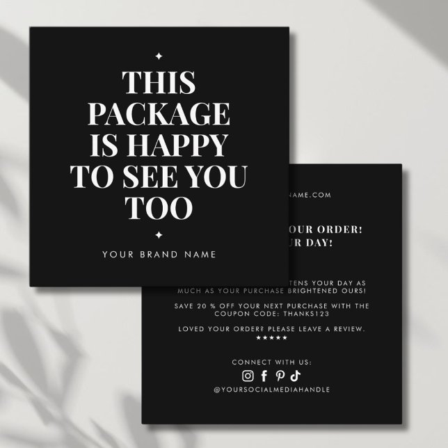 Modern packaging insert business thank you card (Creator Uploaded)
