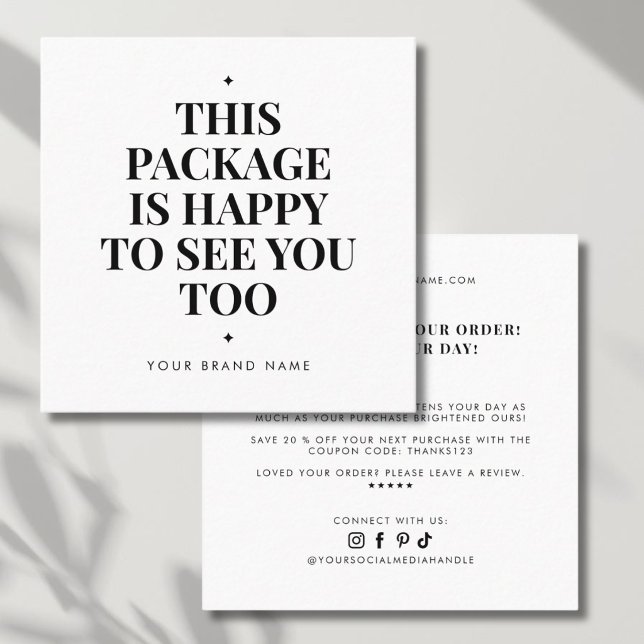 Modern packaging insert business thank you card (Creator Uploaded)