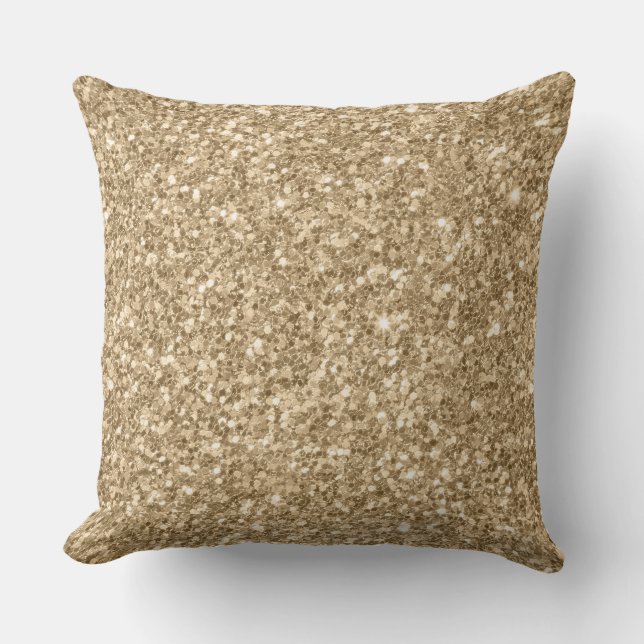 Modern Pail Gold Glitter Texture print Cushion (Front)