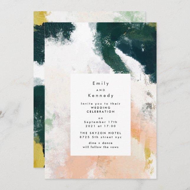 Modern Paint Art Wedding Invitation (Front/Back)