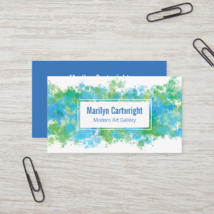 Modern Paint Blue Green Business Card