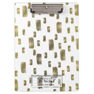 Modern Paint Brush Gold Copper Bronze Sparkle Clipboard