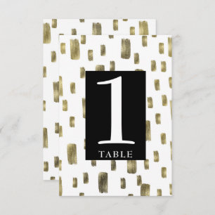 Modern Paint Brush Gold Copper Bronze Table Number