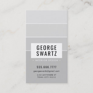 MODERN PAINT CHIP simple smart ombre pale grey Business Card