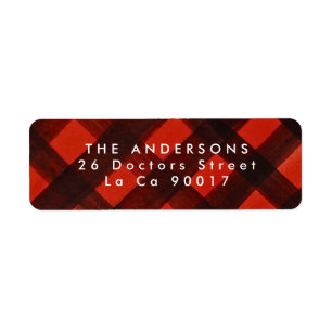 Modern Paint Red Black Plaid Christmas