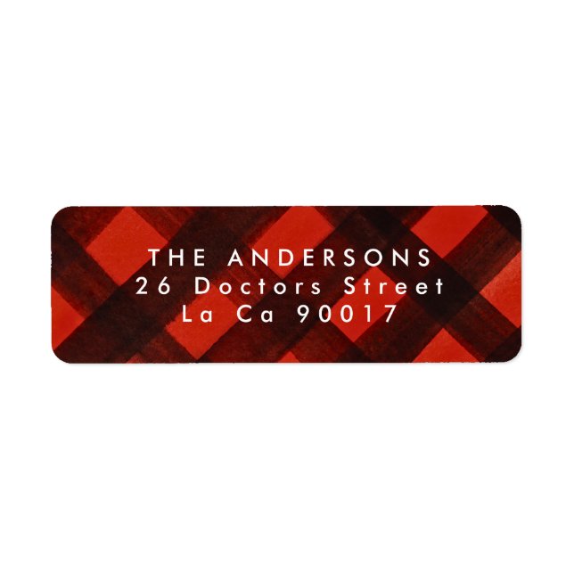 Modern Paint Red Black Plaid Christmas (Front)
