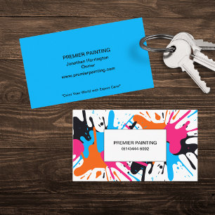 Modern Paint Splatter Business Card