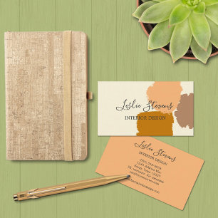 Modern Paint Splotch Boho Terracotta Blush Olive Business Card