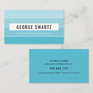 MODERN PAINT SWATCH simple bold sky aqua blue Business Card