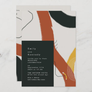 Modern Painted Art Abstract Creative Wedding Invitation