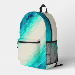 Modern painted sparkle sea sand patterned printed backpack