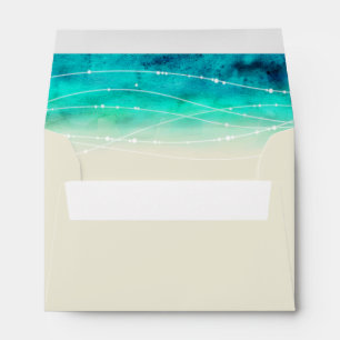 Modern painted sparkle seas wedding envelope
