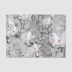 Modern Painted Winter Flowers Pattern Tissue Paper