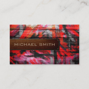 Modern Painted Wooden Elegant Leather Look Business Card