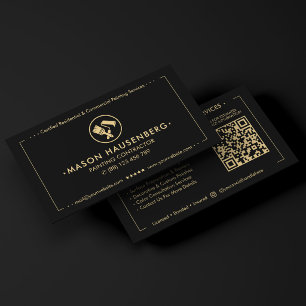 Modern Painter Painting Contractor Black Business Card