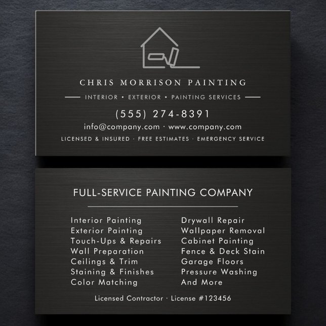 Modern Painter Professional Metallic Business Card (Creator Uploaded)