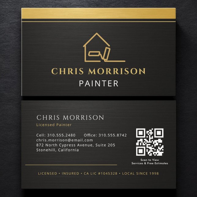 Modern Painter QR Code Business Card (Creator Uploaded)