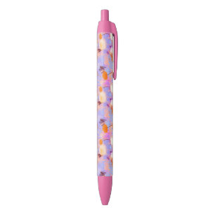 Modern Painterly Pink Lavender Floral Red Ink Pen