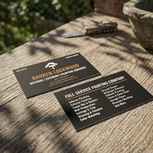 Modern Painting Black & Copper House Painter Business Card