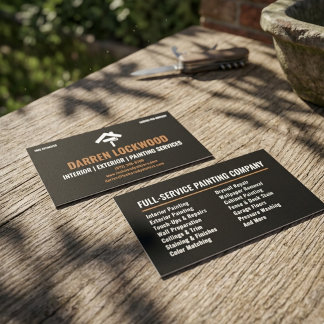 Modern Painting Black & Copper House Painter Business Card