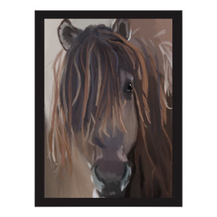 Modern Painting Brown Horse Poster