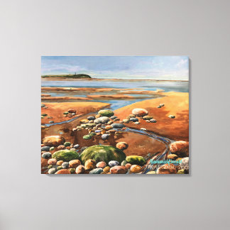 Modern painting Browns/Mossy Greens Seascape  Canvas Print