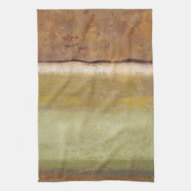 Modern Painting in Earth Tones by Norman Wyatt Tea Towel (Vertical)