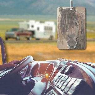 Modern Painting of a Brown Horse Car Air Freshener