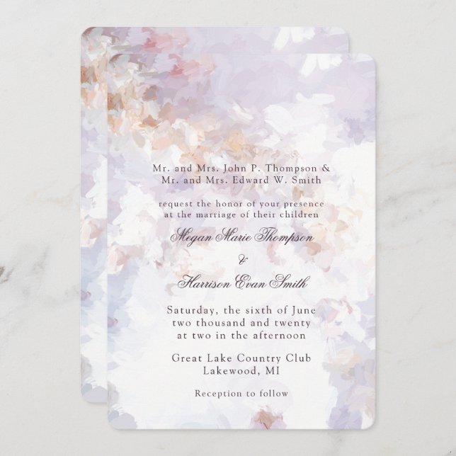 Modern Painting Romantic Wedding Invitation (Front/Back)