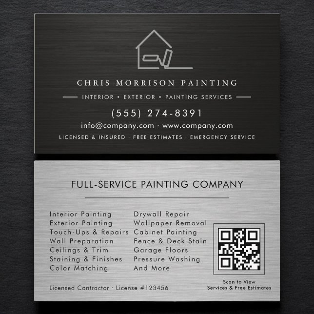 Modern Painting Services QR Code Business Card (Creator Uploaded)