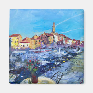Modern painting summer Rovinj in Croatia Magnet