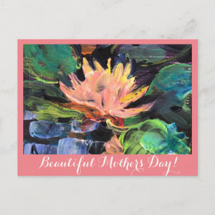 Modern painting , water Lillie . Postcard