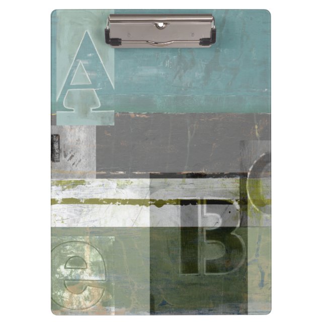 Modern Painting with Assorted Letters Clipboard (Front)