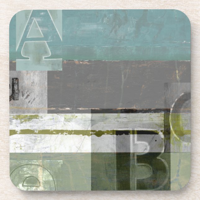 Modern Painting with Assorted Letters Coaster (Front)