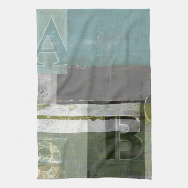 Modern Painting with Assorted Letters Tea Towel (Vertical)
