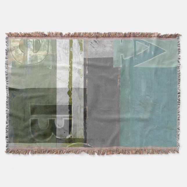 Modern Painting with Assorted Letters Throw Blanket (Front)
