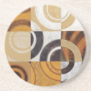 Modern Painting with Circular Patterns Coaster