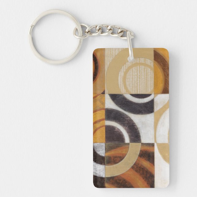 Modern Painting with Circular Patterns Key Ring (Front)