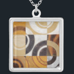 Modern Painting with Circular Patterns Silver Plated Necklace<br><div class="desc">Painted by Norman Wyatt,  Jr. this modern painting features multicolored circular patterns in nine squares. Good for a wall that needs art as well as someone who wants to practice their dart throwing!</div>