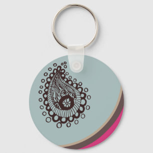 Modern Paisley Keychain