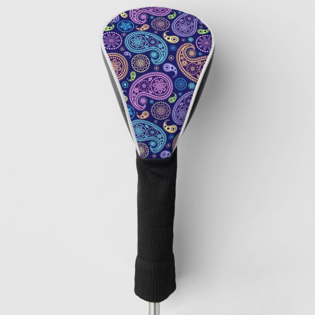 Modern Paisley Pattern Golf Head Cover (Front)