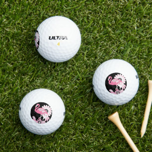 Modern Paisley Pink Flamingo Golf Balls