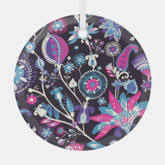 Modern paisley: traditional oriental pattern. glass tree decoration