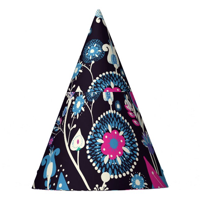 Modern paisley: traditional oriental pattern. party hat (Front)