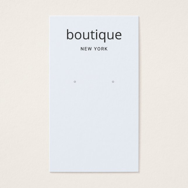 Modern Pale Blue  Long Earring Display Card (Front)