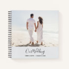 Modern Pale Blue Photo Wedding Guest Book