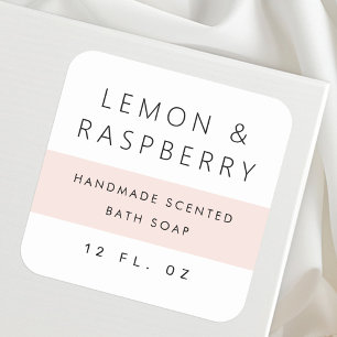 Modern pale blush pink colour block product square sticker