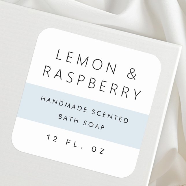 Modern pale dusty blue colour block product square sticker (Modern pale dusty blue color block product square sticker)